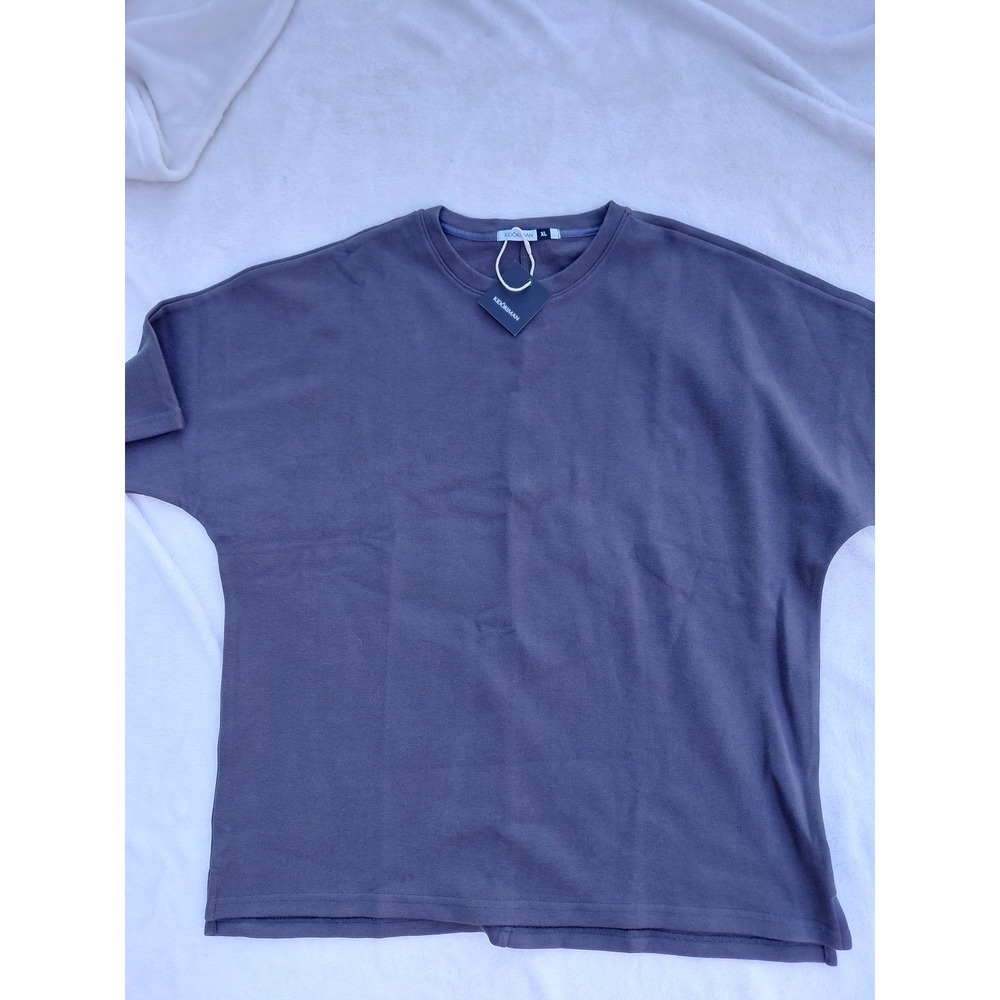 Kidoriman Mens XL Charcoal Grey Oversized Drop Shoulder Short Sleeve Tee NWT